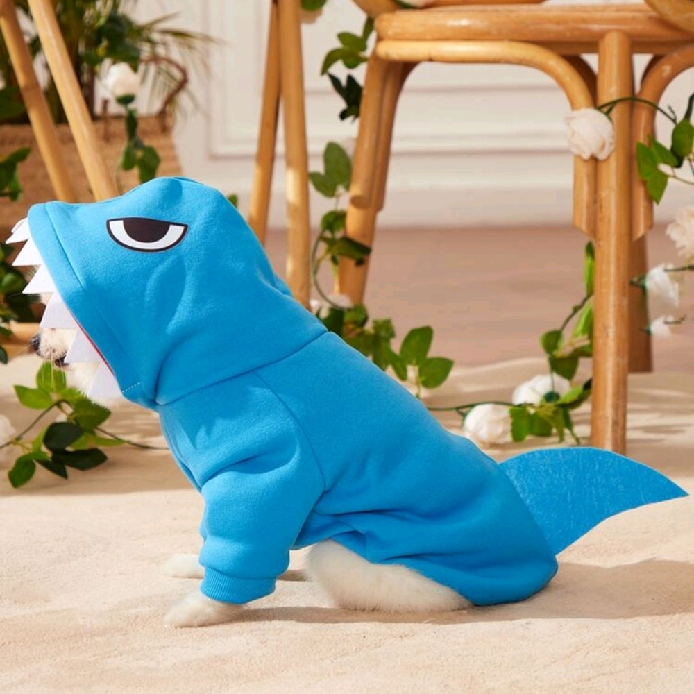 Nwt Blue Shark Dog Hoodie